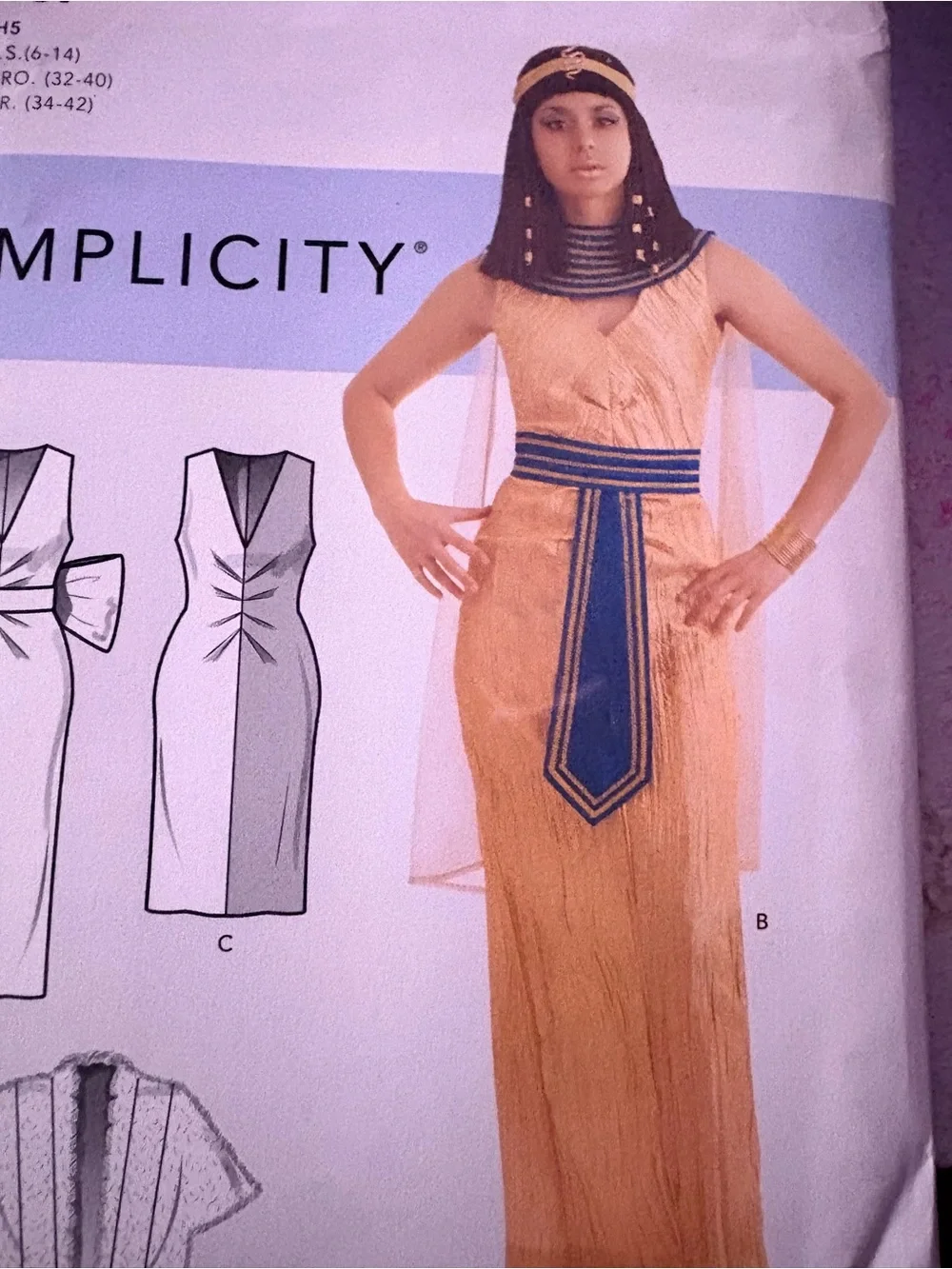 BN UNCUT SIMPLICITY 9167 H5 HALLOWEEN EGYPTIAN COSTUMES SEWING PATTERNS